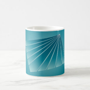 Turquise rosett band kaffemugg