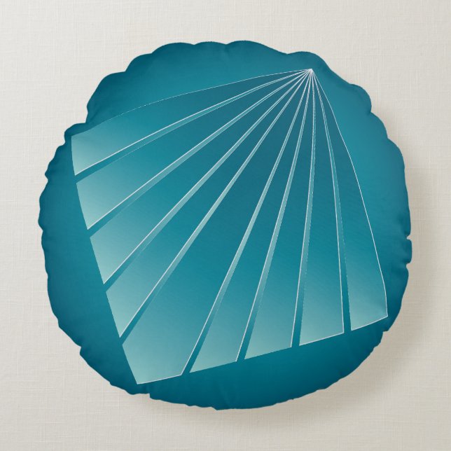 Turquise rosett band rund kudde (Framsidan)