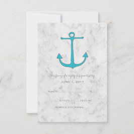 Turquise Rustic Anchor-Bröllop OSA-kort OSA Kort