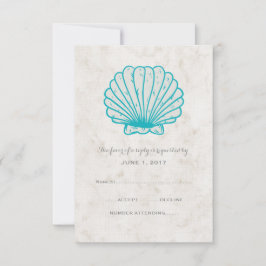 Turquise Rustic Seashell-Bröllop OSA Card Kort