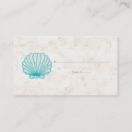 Turquise Rustic Seashell Bröllop Place Cards Placeringskort