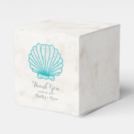 Turquise Rustic Seashell Bröllop Presentaskar