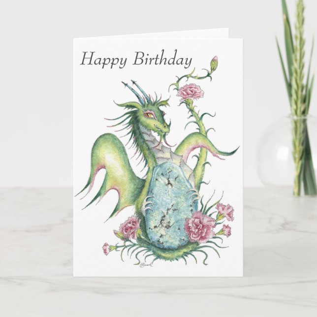 Turquise (Sagittarius) Dragon - födelsedagskort Kort (Framsida)