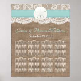 Turquise Sand Dollar Beach Wedding Collection Poster