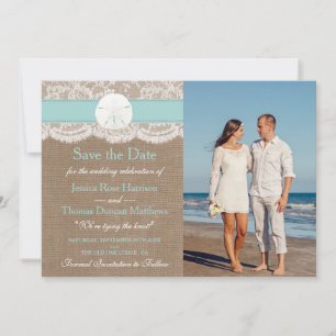 Turquise Sand Dollar Beach Wedding Collection Spara Datumet