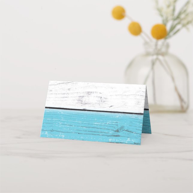Turquise Sandy Toes Salty Kisses Place Cards Placeringskort (Framsida)