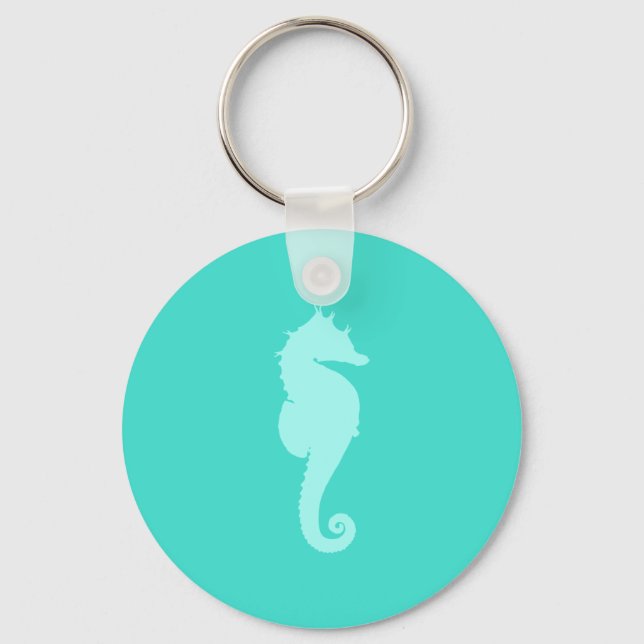 Turquise Sea Horse 2 Nyckelring (Framsida)