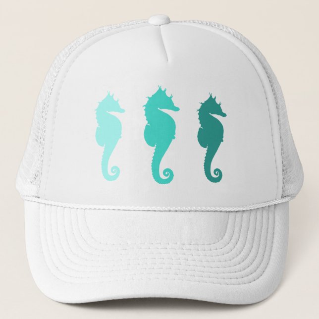 Turquise Sea Horse Herd Hat Truckerkeps (Framsida)