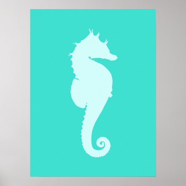 Turquise Sea Horse Poster (Framsidan)