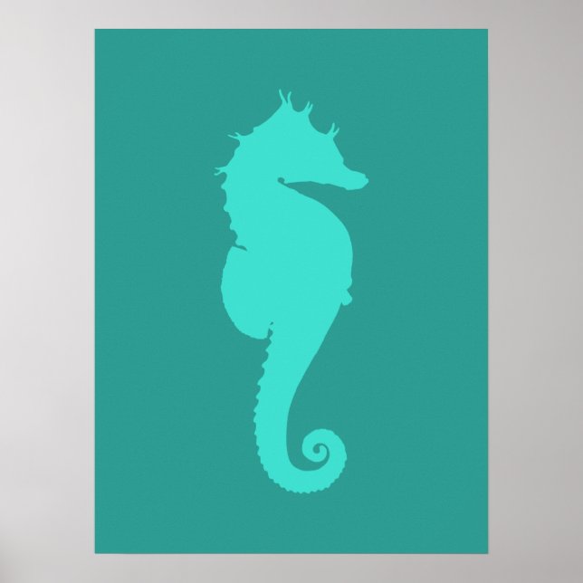 Turquise Sea Horse Poster (Framsidan)