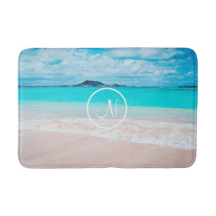 Turquise Sea sandstrand anpassningsbar-monogram Badrumsmatta