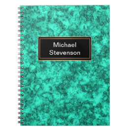 Turquise smart marmor mönster anteckningsbok