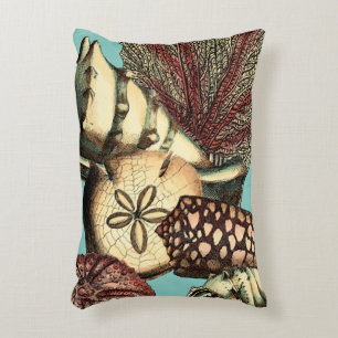 Turquise Snäcka och Red Coral Collection Prydnadskudde