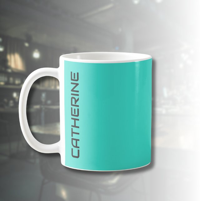 Turquise Solid Färg Personlig Kaffemugg (Skapare uppladdad)