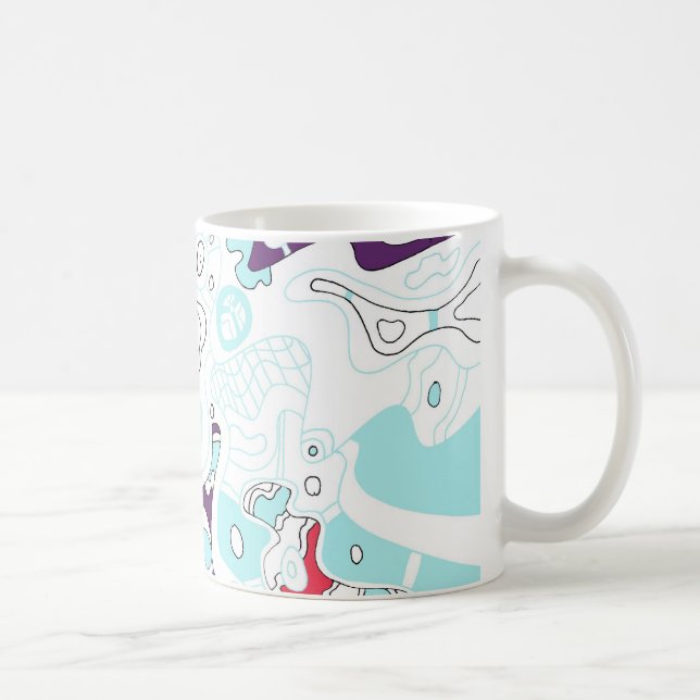 Turquise Space, Abstrakt Art Mugg (Höger)