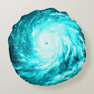 Turquise Spiral Pinjul Round Pillow Rund Kudde