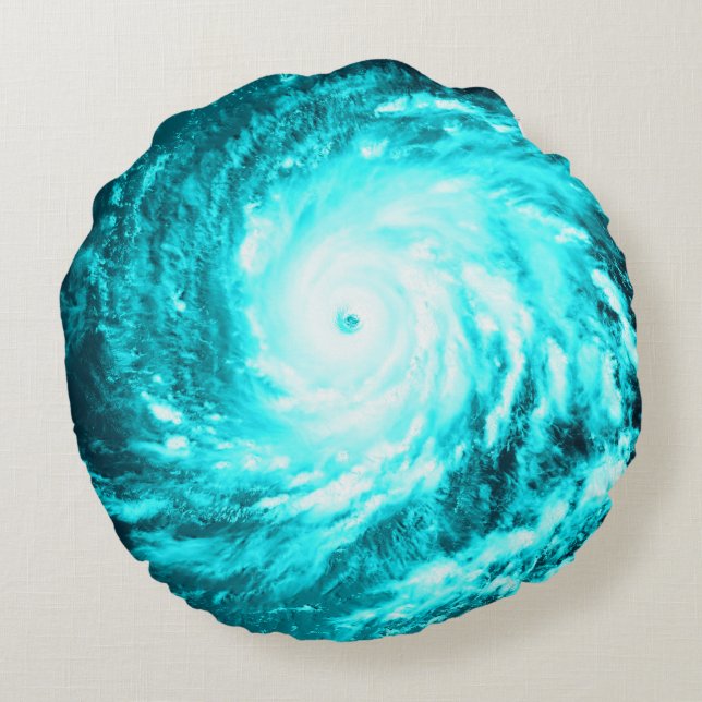 Turquise Spiral Pinjul Round Pillow Rund Kudde (Baksidan)