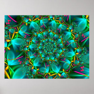 Turquise Spiral Poster