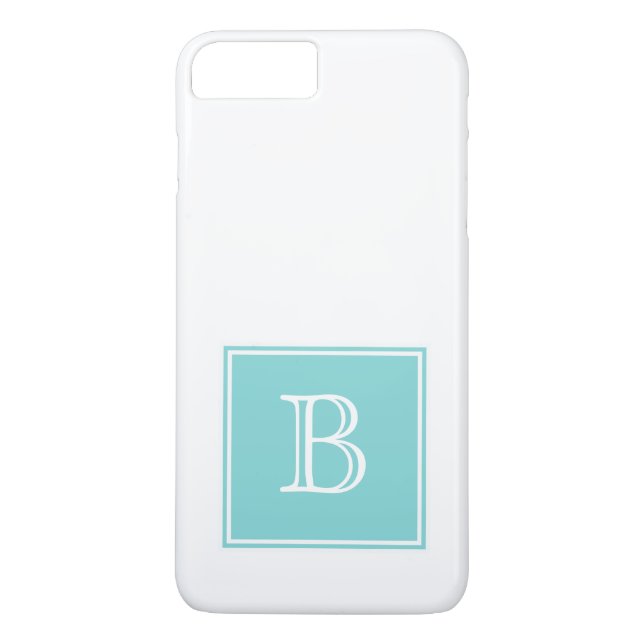 Turquise Square Monogram Case-Mate iPhone Skal (Baksida)