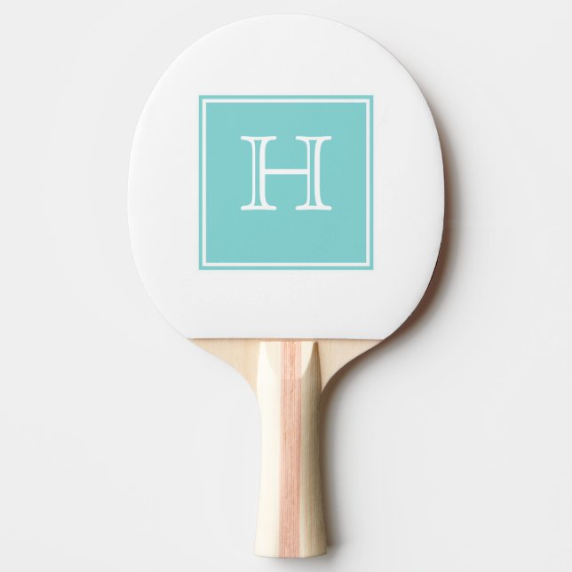Turquise Square Monogram Ping Pong Paddle Pingisracket (Framsidan)