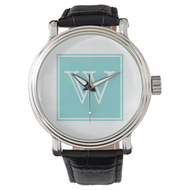 Turquise Square Monogram Watch Armbandsur (Framsida)
