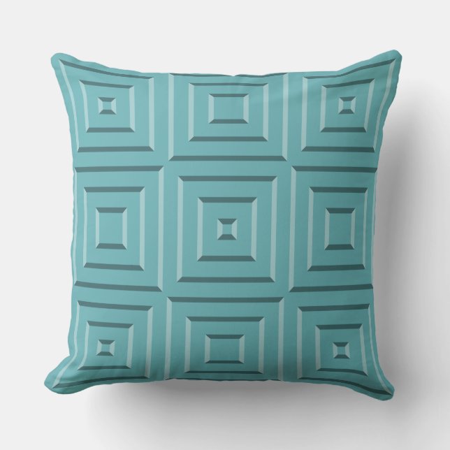 Turquise Stripe Repeat Mönster - Dekorativ kudde (Framsida)