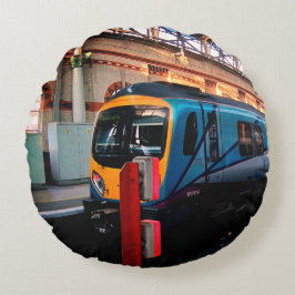 Turquise tåg , om spåren rund kudde