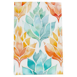 Turquise Tangerine Abstract Floral