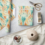 Turquise Tangerine Abstract Floral Presentpapper<br><div class="desc">Turquise Tangerine Abstrakt Jewel</div>