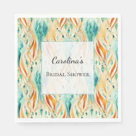 Turquise Tangerine Abstrakt Jewel Möhippa Pappersservett