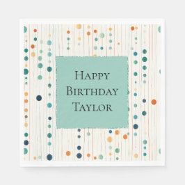 Turquise Tangerine Circles and Linjer Pappersservett