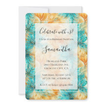 Turquise Tangerine Flowers Birthday