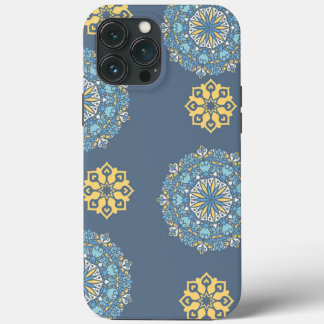 Turquise Teal Blue an gult Mandala Art Mönster