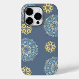Turquise Teal Blue an gult Mandala Art Mönster