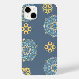 Turquise Teal Blue an gult Mandala Art Mönster