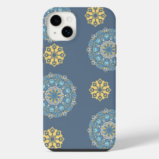 Turquise Teal Blue an gult Mandala Art Mönster
