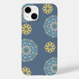 Turquise Teal Blue an gult Mandala Art Mönster