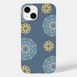 Turquise Teal Blue an gult Mandala Art Mönster