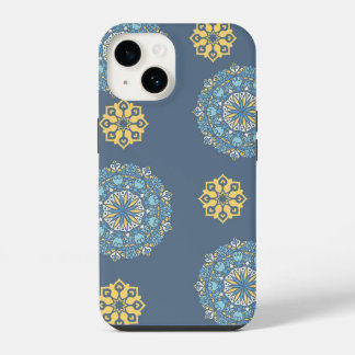 Turquise Teal Blue an gult Mandala Art Mönster