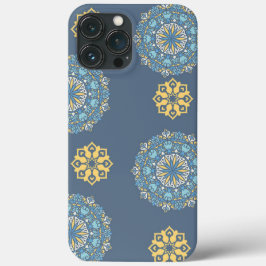 Turquise Teal Blue an gult Mandala Art Mönster