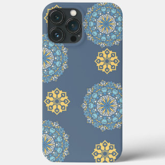 Turquise Teal Blue an gult Mandala Art Mönster
