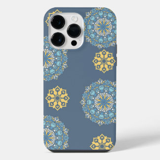 Turquise Teal Blue an gult Mandala Art Mönster