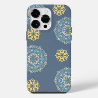 Turquise Teal Blue an gult Mandala Art Mönster