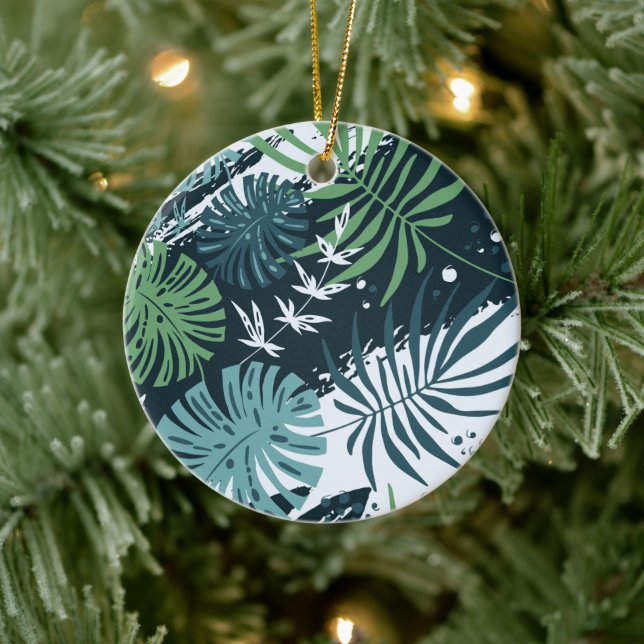 Turquise Teal Tropical jul Julgransprydnad Keramik (Träd)
