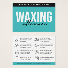 Turquise Teal Waxing Aftercare Card Hårborttagning Visitkort