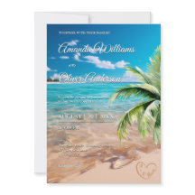 Turquise Tides Tropical Handflatan Träd Beach Wedd