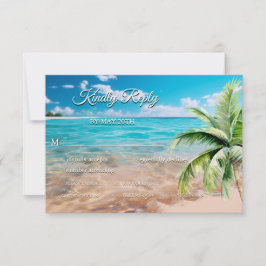 Turquise Tides Tropical Handflatan Träd Beach Wedd OSA Kort