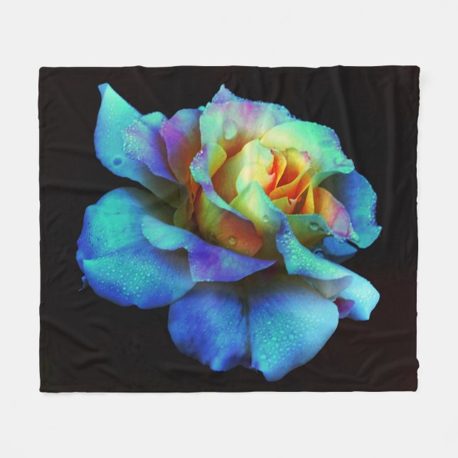 Turquise Tie-Dyed Ro Fleece Blanket (Framsidan (Horisontell))