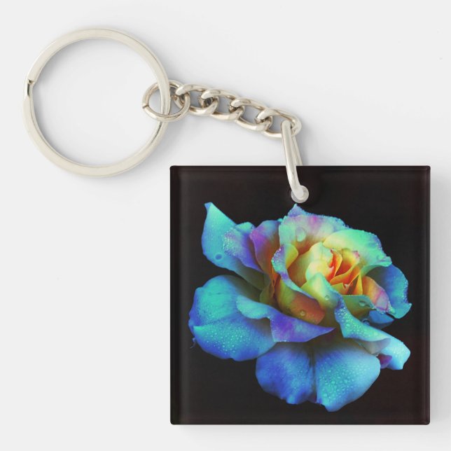 Turquise Tie Dyed Ro Keychain (Framsidan)