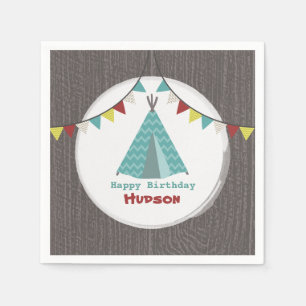 Turquise Tipi Birthday Napkins Pappersservett